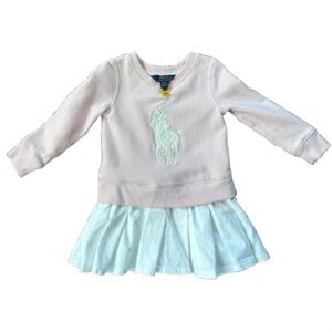 Charming Pink and White Dress with Horse Motif